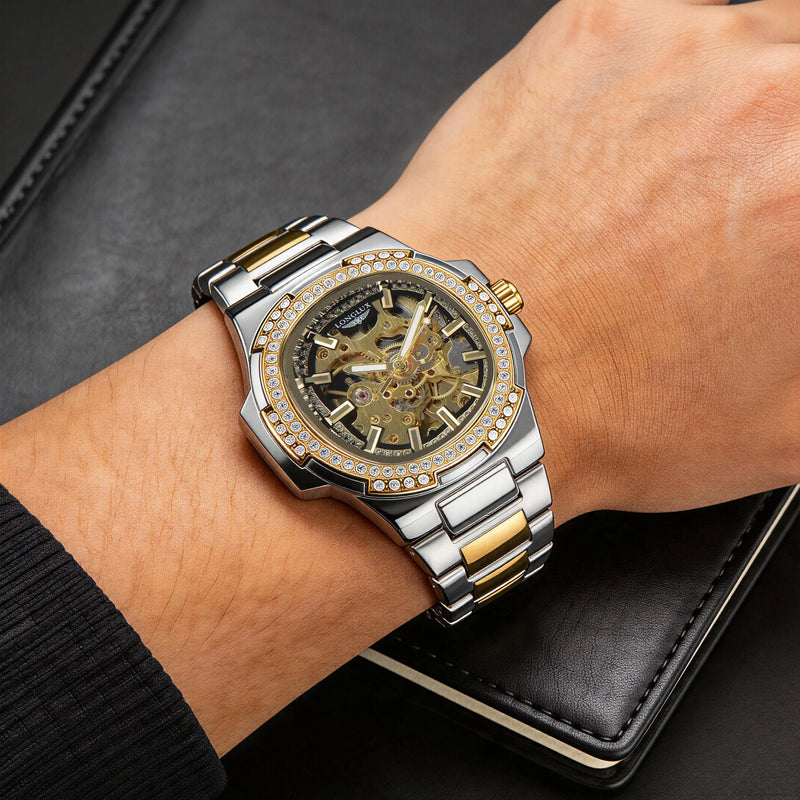 Men's Stainless Steel Skeleton Automatic Watch