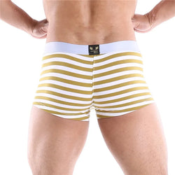 Men's Striped Cotton Boxer Shorts - Low Waist Comfort Fit