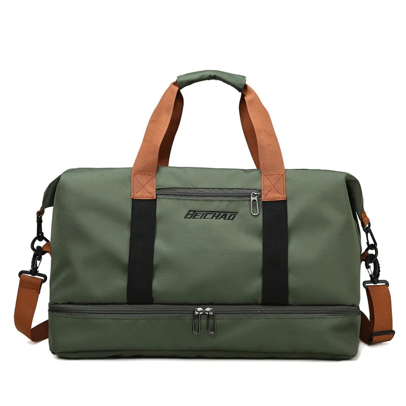 Travel Gym Weekender Bag - Crossbody Fitness Duffel with Shoe Pocket