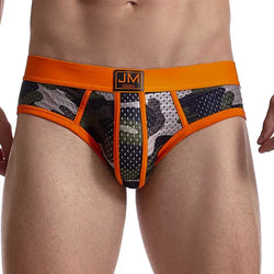JOCKMAIL Men's Mesh Camouflage Briefs - Low-Rise Breathable Fit