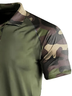 Men's Camo Print Slim Short Sleeve Polo Shirt