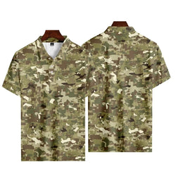 Men's 3D Camo Streetwear Short Sleeve Polo Shirt