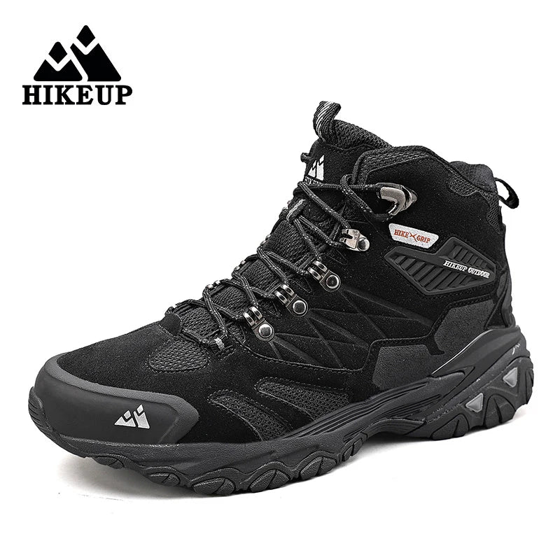 HIKEUP Men's High-Top Suede Hiking Boots