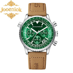 Men's Luminous Chronograph Leather Quartz Watch