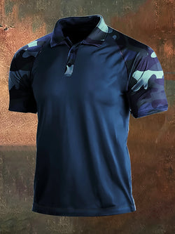 Men's Camo Print Slim Short Sleeve Polo Shirt