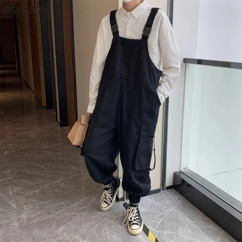 Loose Strap Pocket Overalls Jumpsuit for Men
