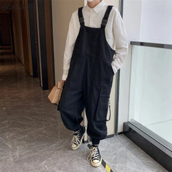 Loose Strap Pocket Overalls Jumpsuit for Men