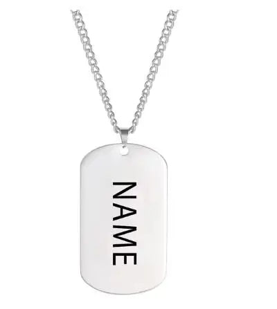 Custom Stainless Steel Military Dog Tag Necklace - Personalized Name Chain