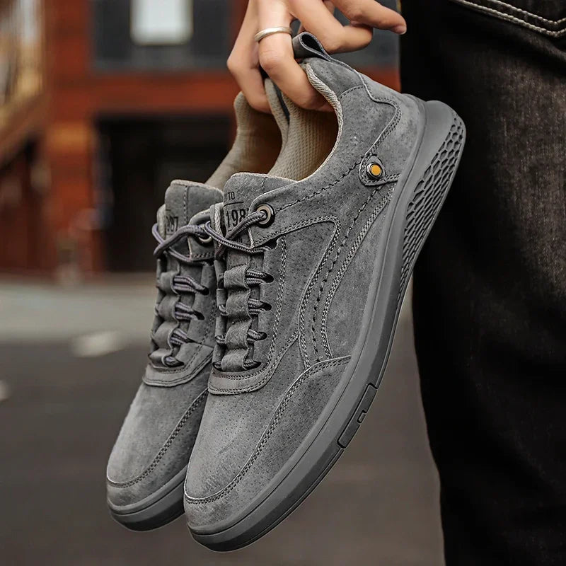 Men's Genuine Leather Lace-Up Casual Oxfords