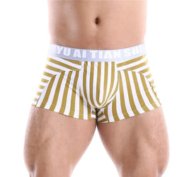 Men's Striped Cotton Boxer Shorts - Low Waist Comfort Fit