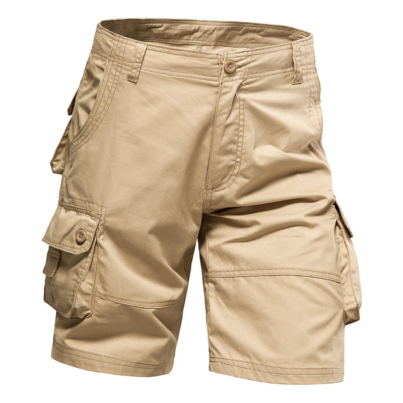 Men's Loose Fit Multi-Pocket Cotton Cargo Shorts
