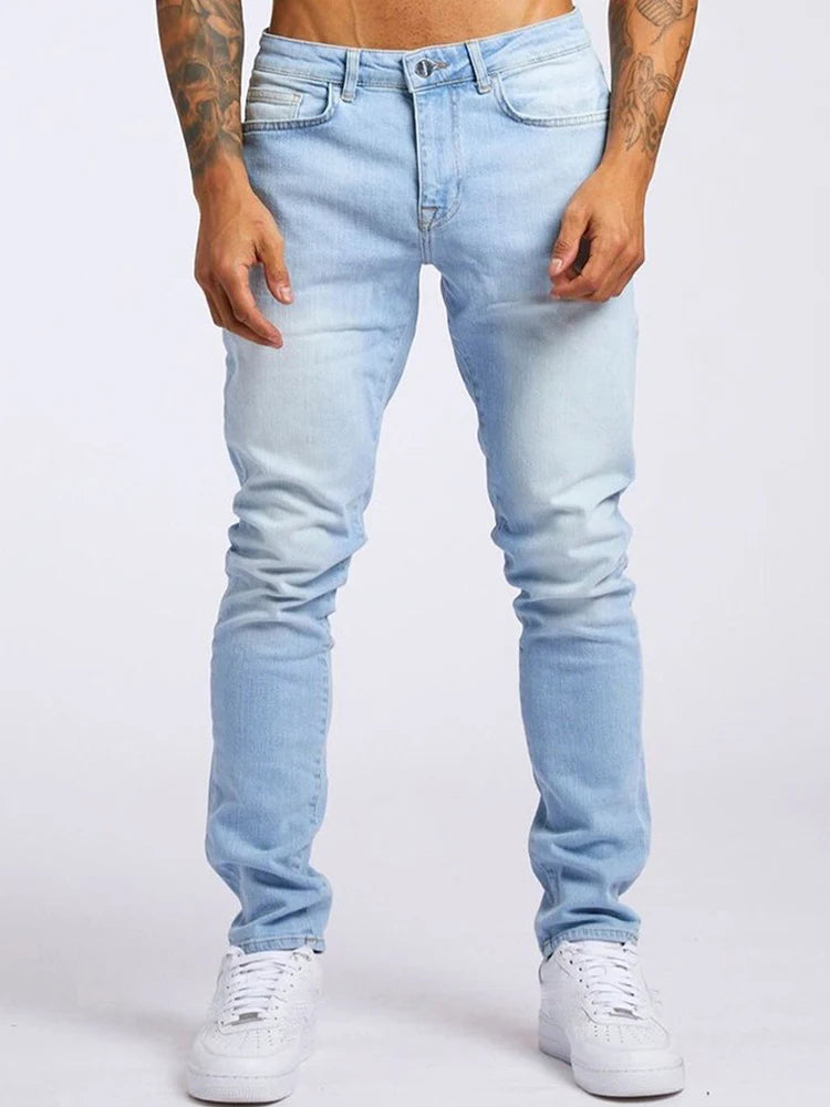 Men's Stretch Skinny Solid Color Denim Jeans