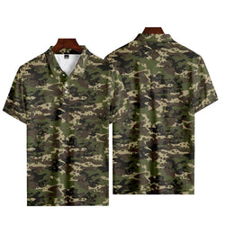 Men's 3D Camo Streetwear Short Sleeve Polo Shirt