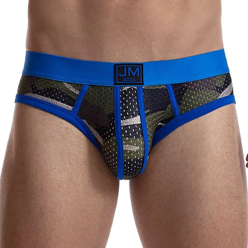 JOCKMAIL Men's Mesh Camouflage Briefs - Low-Rise Breathable Fit