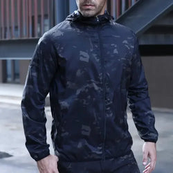 Men's Lightweight Tactical Camo Bomber Windbreaker Jacket