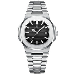 POEDAGAR Square Luminous Date Quartz Watch