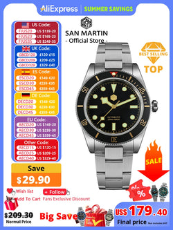 San Martin BB58 40mm NH35 Retro Diver Watch