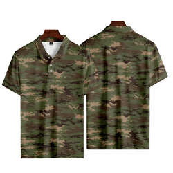 Men's 3D Camo Streetwear Short Sleeve Polo Shirt