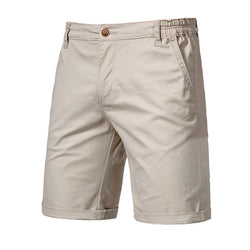Men's 100% Cotton Solid Beach Shorts - Elastic Waist Casual Fit