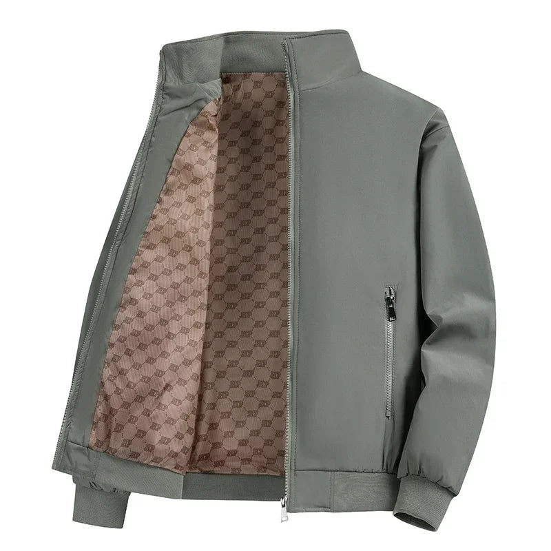 Men's Plus Size Windproof Bomber Jacket - Waterproof Stand Collar Coat