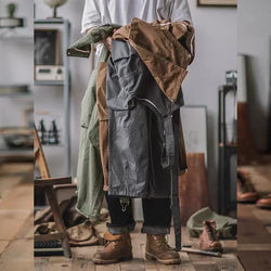 Men's Retro Cotton Bib Overalls with Loose Fit