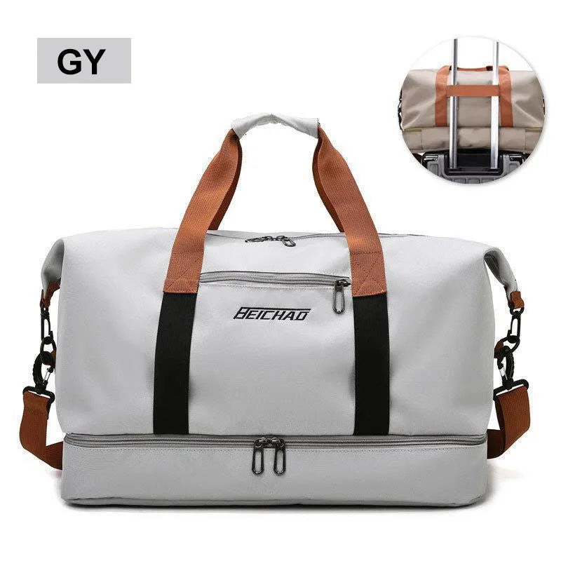 Travel Gym Weekender Bag - Crossbody Fitness Duffel with Shoe Pocket