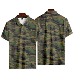 Men's 3D Camo Streetwear Short Sleeve Polo Shirt