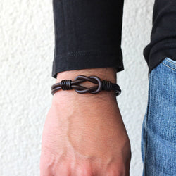 Celtic Knot Genuine Leather Infinity Bracelet