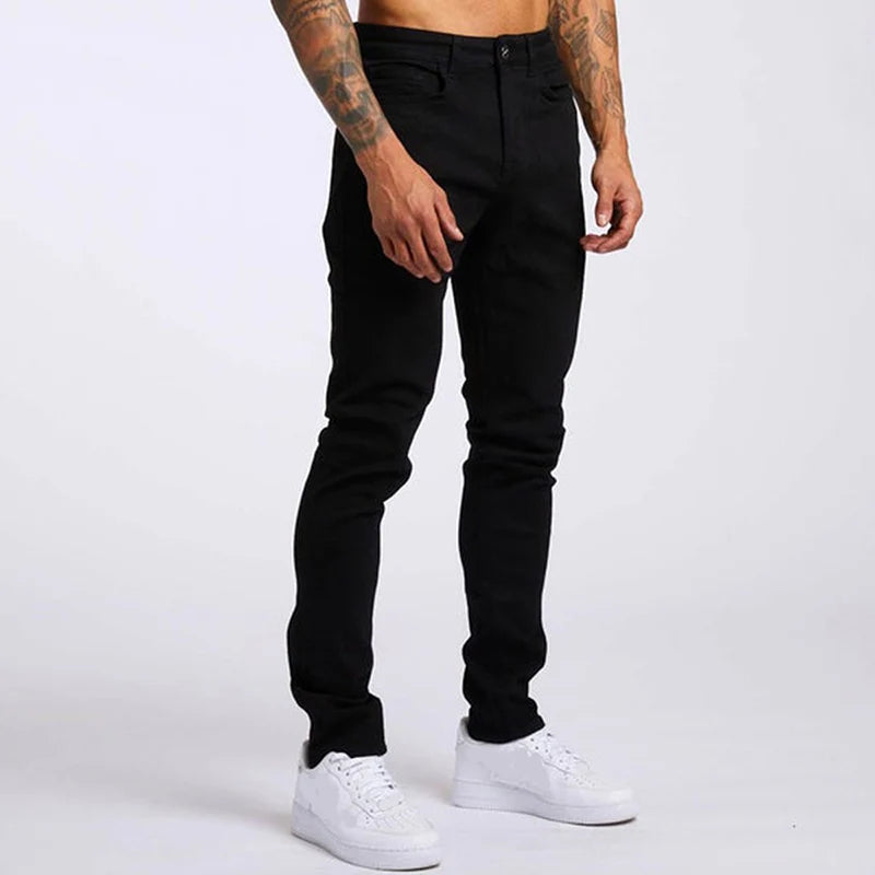 Men's Stretch Skinny Solid Color Denim Jeans